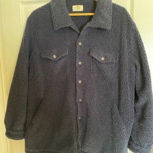 Marine Layer navy sherpa shirt jacket shacket
